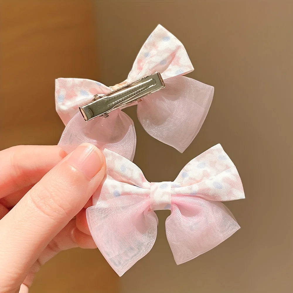 10pcs/set Sweet Pink Hairpins Are Cute and Versatile Crown Bow Bangs Hair Clips Kids Baby Hair Accessories Set for Girls