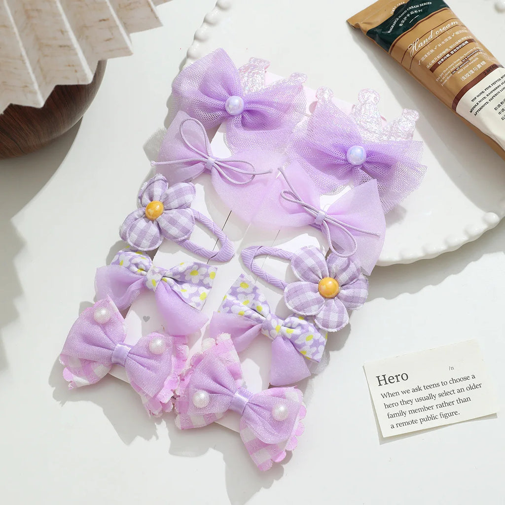 10pcs bow hair accessories for girls, baby lace hair accessories, hair clip set10pcs bow hair accessories for girls, baby lace h