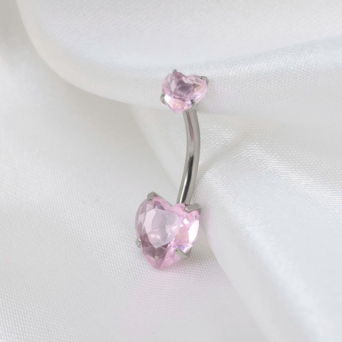 Surgical Steel Round Heart CZ Navel Belly Button Ring Piercing for women 14G Pink Purple White Zircon Belly Piercing Jewelry