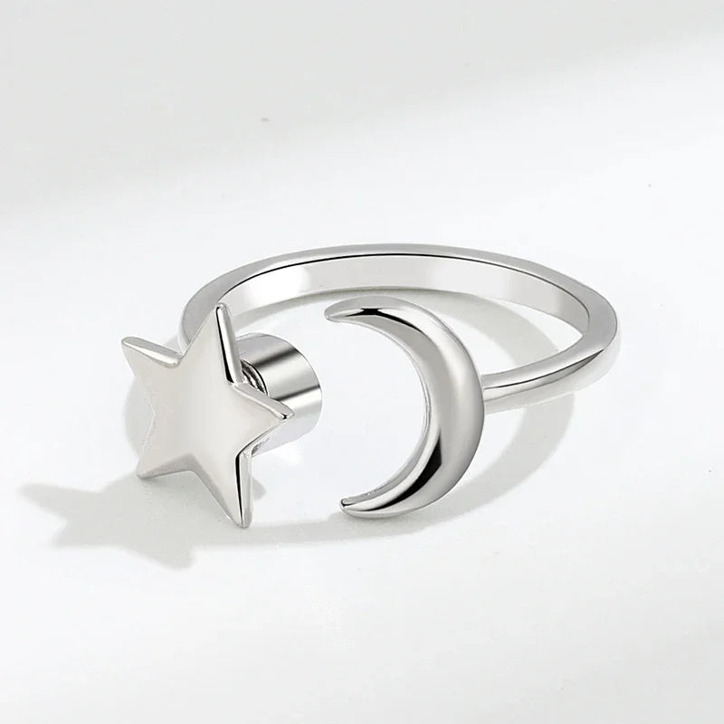 Personalized, versatile, rotatable, adjustable to relieve anxiety and stress, Sun Star Moon Ring