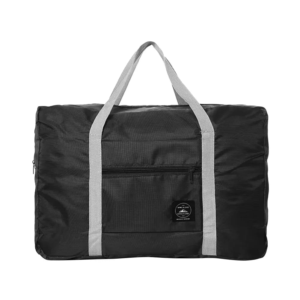 Solid Color Waterproof Folding Travel Bag Lightweight Large Capacity Luggage Bag