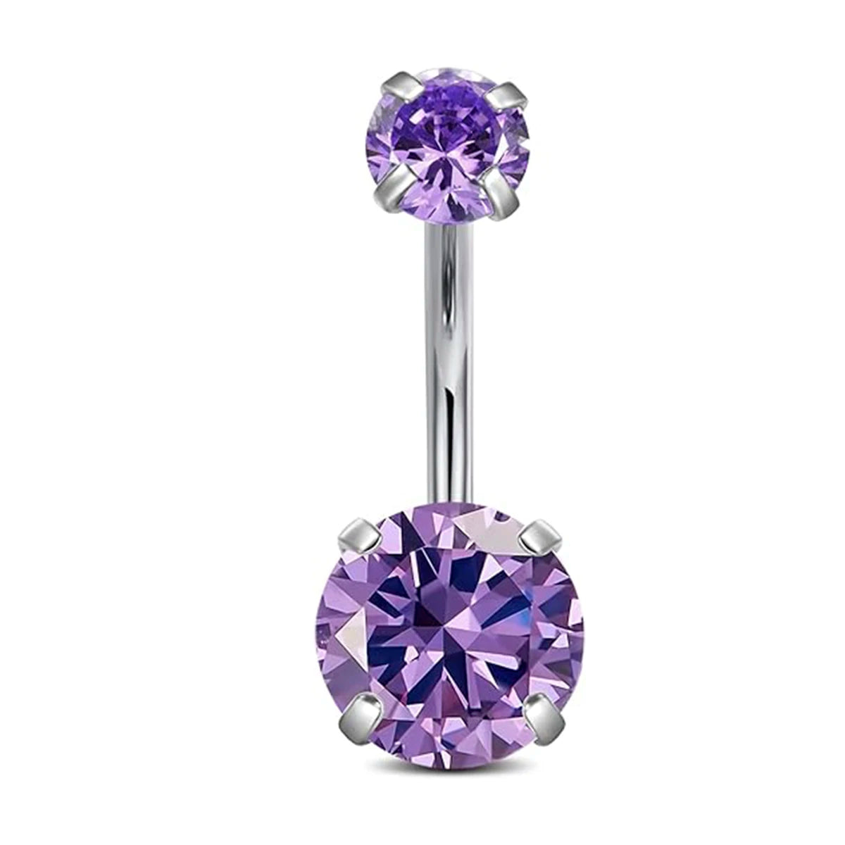 Surgical Steel Round Heart CZ Navel Belly Button Ring Piercing for women 14G Pink Purple White Zircon Belly Piercing Jewelry