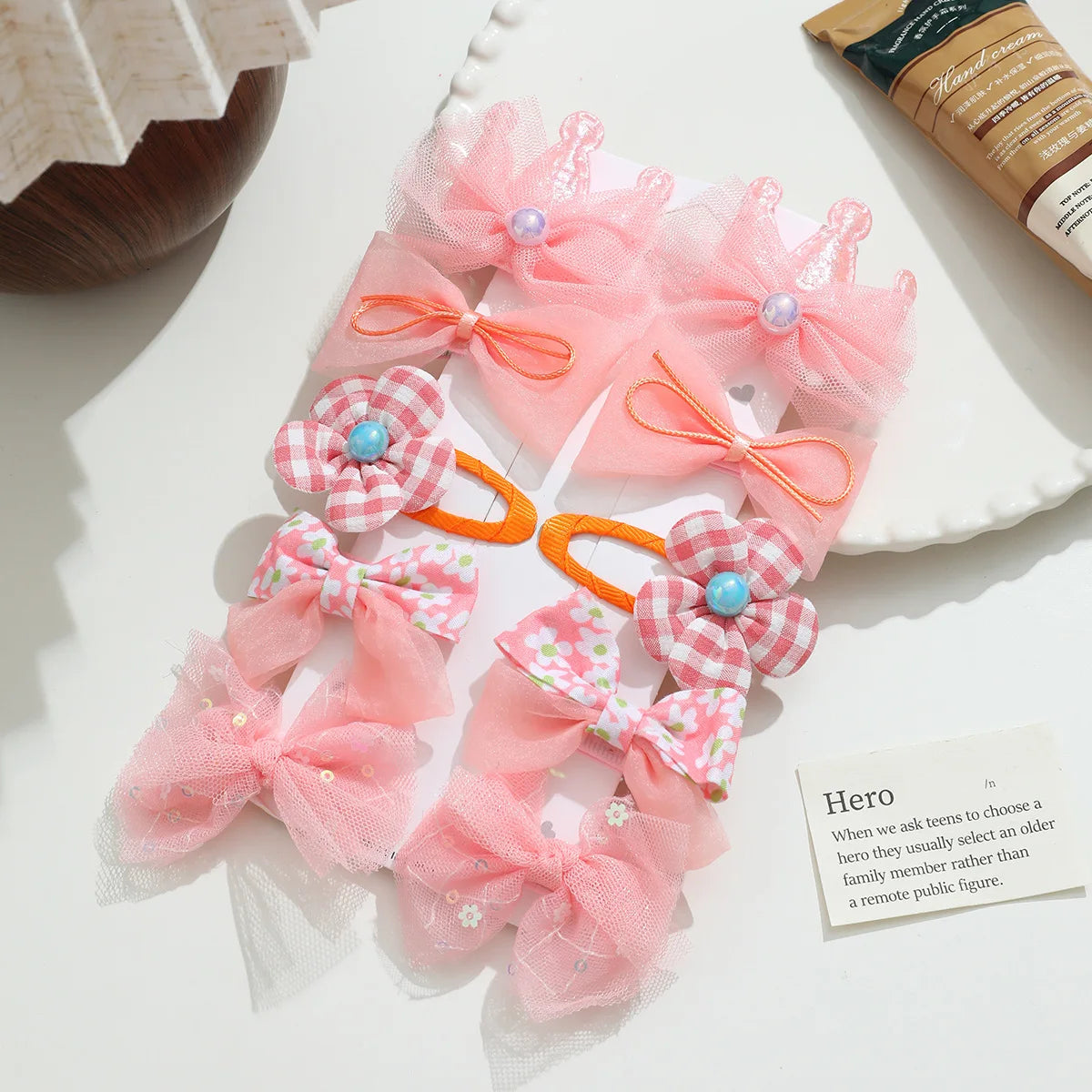 10pcs bow hair accessories for girls, baby lace hair accessories, hair clip set10pcs bow hair accessories for girls, baby lace h