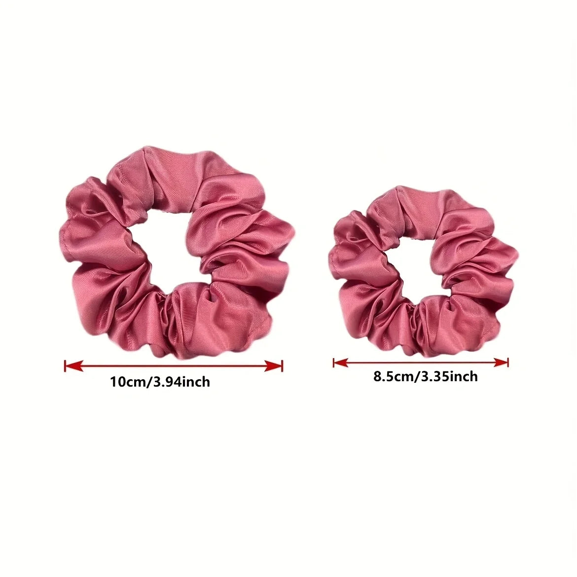 16-piece set of soft satin hair ties in pink and brown colors | suitable for wearing in all settings