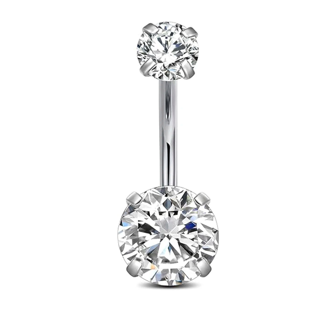 Surgical Steel Round Heart CZ Navel Belly Button Ring Piercing for women 14G Pink Purple White Zircon Belly Piercing Jewelry
